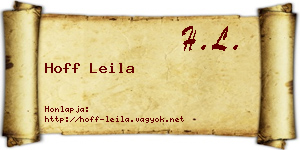 Hoff Leila névjegykártya